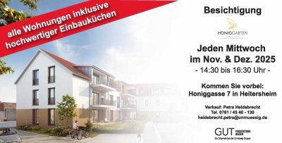 NEUBAU Heitersheim! helle 3-Zimmer-Wohnung, Mittwochsbesichtigung im Nov/Dez ohne Anmeldung möglich