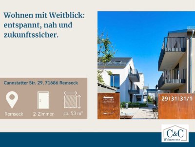 Neuwertige helle 2-Zimmer-Wohnung BJ 2024 sofort bezugsfrei. modern. stufenlos.