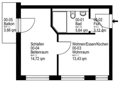 Smarte Neubaueigentumswohnung mit Einbauküche Terrasse und Stellplatz - barrierefrei