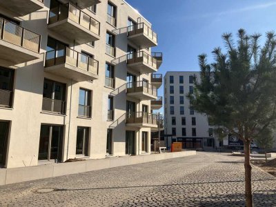 Öffentlich geförderte Drei-Zimmer-Neubauwohnung mit Balkon