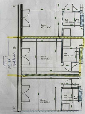 Helle 1-Zimmer Wohnung mit Balkon im 4. OG in Rostock-Südstadt