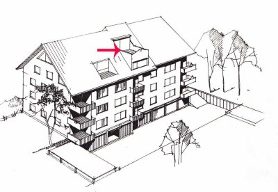 Schöne  2-Zi-Maisonette Wohnung mit Dachterrasse