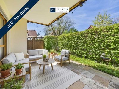 Gartenfeeling in Erlenstegen: Erdgeschoss mit Terrasse