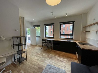 Möblierte 1-Raum-Wohnung mit EBK und Waschmaschine