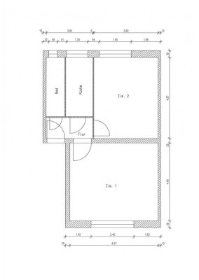 geräumige 2-Raum-Wohnung mit Dielenboden und Duschbad mit Fenster