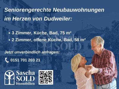 Seniorengerechte Neubauwohnung, 3ZKB, 75 m², Dudweiler-Mitte, Saarbrücken