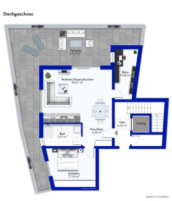 Erstbezug!  Helle Dachgeschosswohnung in zentraler, ruhiger Lage und Personenaufzug!
