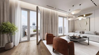 FRÜHLINGSAKTION - Penthouse - 360°-Fernblick - ca. 180m² NFL - bis zu 5 Zimmer - 2 Balkone - ca. 65m² Dach-Terrasse - Klimaaktiv Gold Standard - Nur jetzt 1,5% Provision