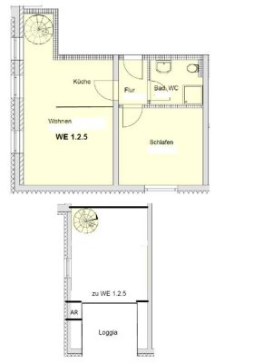 3 Raum Maisonette Wohnung mit Loggia Fußbodenheizung