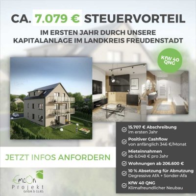 2 Zimmer Neubauwohnung in KfW 40 QNG Bauweise