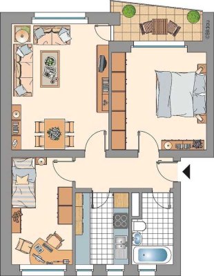 Tolle Lage, 3,5 Zimmer in der ersten Etage mit Balkon und Wannenbad
