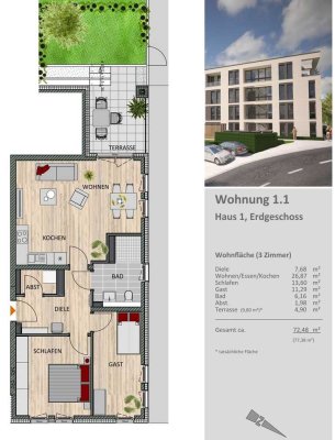 3-Zimmer Erdgeschosswohnung mit Garten- Ihre Eigentumswohnung am Isotec Campus in Bergisch Gladbach