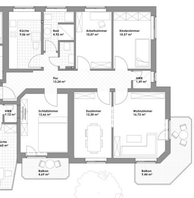 Helle 4-Zimmer-Wohnung im 1. OG in Braunschweig Wabe-Schunter