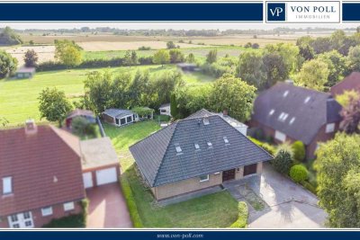 Bungalow in Norden mit Blick ins Grüne – nur Minuten vom Nordseestrand entfernt