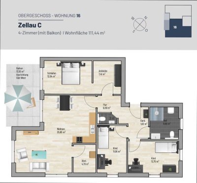 Neubau, Erstbezug mit Balkon. Moderne, KFW40 4,5-Zimmer-Terrassenwohnung mit behob. Innenausstattung