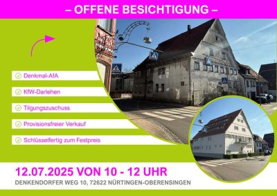 Historische DG-Wohung, Garten, Carport, Wallbox, €37.5k Tilgungszuschuss - KfW EH70EE, Denkmal-AfA