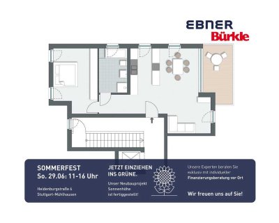Gemütliche 2-Zimmer-Wohnung mit offener Küche und Balkon