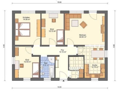 Neubau! Bungalow mit 4-Zi. im Herzen von Biederitz, 693 m² Gst.