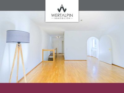 Zentral, hell, Alpenblick: 2-Zimmer-Wohnung mit Wintergarten, Hobbyraum, Garage