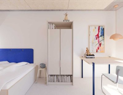 WE30 All-inclusive-Miete: exklusiver vollmöblierter Neubau, 1-Zi-Wohnung mit Einbauküche