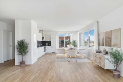 NEUBAU - Leben am Rhein -  exklusive 4 Zimmer-Penthouse-Wohnung mit EBK und Balkon