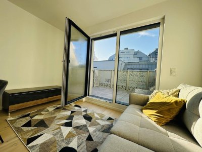 VOLLMÖBLIERTE 2 Zimmer mit Terrasse! Dachgeschosswohnung! SOFORT BEZIEHBAR! PROVISIONSFREI! U1 KAGRANERPLATZ!