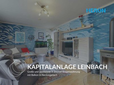 KAPITALANLAGE LEINBACH - Große und vermietete 3-Zimmer-Etagenwohnung mit Balkon in Neckargartach