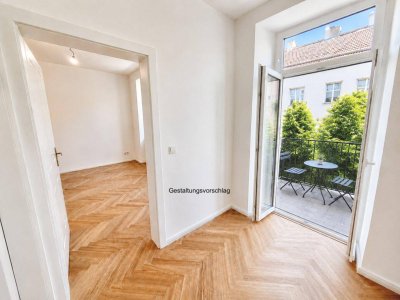 Kurzzeitvermietbare Altbauwohnung mit bewilligtem Balkonzubau nähe Yppenviertel