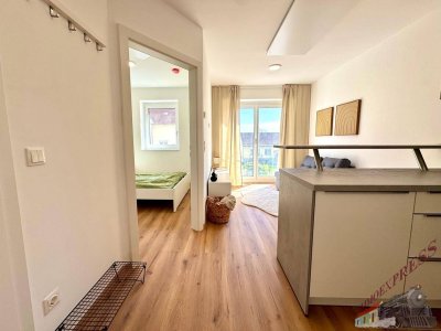 Sehr gut gelegene 2 Zimmer Mietwohnung - Erstbezug mit Küche sowie wahlweise mit Klimaanlage und Parkplatz im Innenhof