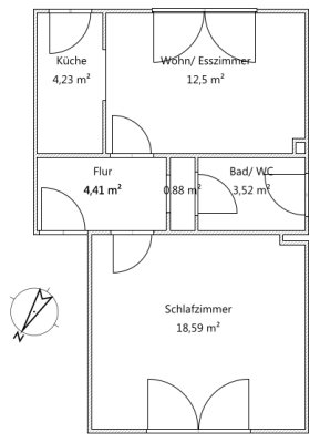 45m² Attraktive, helle Wohnung in Oberhausen Dümpten