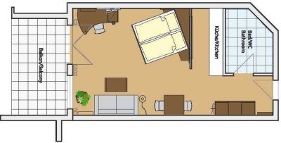 Wohnen im Kurpfalzhof – Modernes, möbliertes 1-Zimmer-Apartment - 45m²