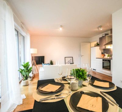 Eine möblierte, moderne 2-Zimmer mit Terrasse und Stellplatz