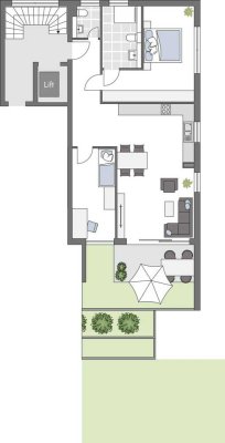 Platz zum Entfalten: Luxuriöse 3-Zimmer-Wohnung mit Terrasse und privatem Garten