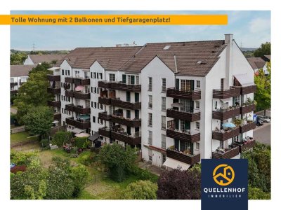 Helle 3-Zimmer-Wohnung mit zwei Sonnenbalkonen in ruhiger Lage inkl. Einbauküche & Tiefgarage