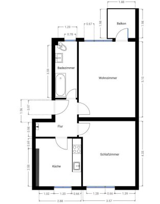 Fußläufig zum Stadtpark Steglitz – Erstbezug nach Renovierung 2 Zimmer Wohnung -möbiliert