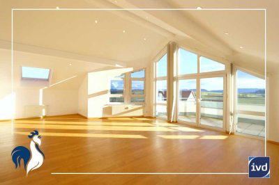Goldene Aussichten! 4,5-Zimmer-Dachgeschoss-Wohnung, Fernblick, Südbalkon, 2 Bäder, 2-TG-Stellplätze
