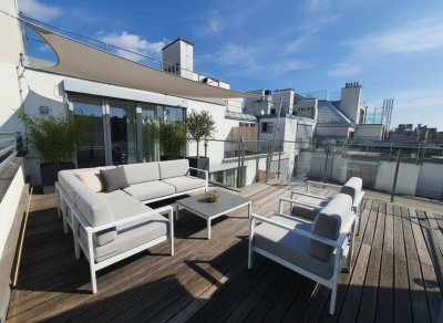 Penthouse apartment without sloping ceilings – Prime location near the stock exchange and Rudolfsplatz