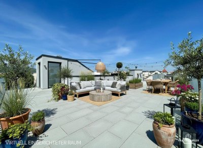 PROVISIONSFREI - NEUBAU |Klimatisiert | 4-Zimmer | Exklusive Neubau-Dachgeschosswohnung mit imposantem Dachterrassentraum mit Anninger-Blick im Zentrum Guntramsdorfs