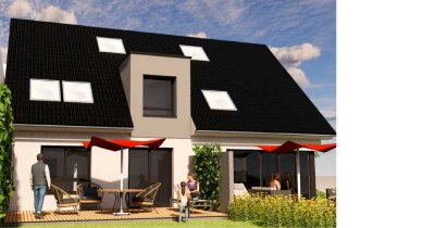 Eckhaus mit Keller und großem Garten, KfW 40 A+, PV, Wärmepumpe , FBH und Garage!