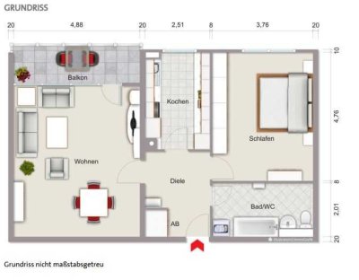 Provisionsfreie, geräumige 2-Zimmer-Wohnung mit Balkon in Germersheim