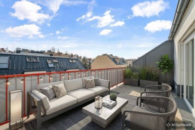 Hochwertige Dachgeschoss-Maisonette mit Terrasse und zwei Balkonen in moderner Wohnanlage