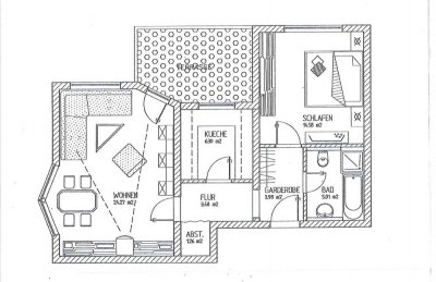 2-Zimmer-Wohnung zu vermieten,mit Balkon ab Oktober