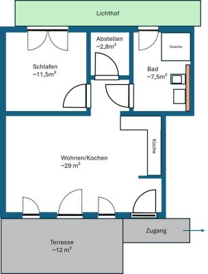 Erstbezug 2-Raum-Souterrain-Wohnung in Schorndorf-Oberberken