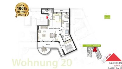 Bezugsfertig: Zwei Schlafzimmer, zwei Bäder, zwei Balkone
