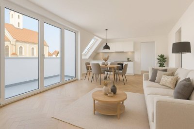 HISTORISCHER AUSBLICK - ERSTBEZUG - ca. 63 m² WFL - 2 Zimmer - Terrasse