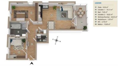 Helle 3,5-Zimmer Wohnung mit Balkon im 1. OG in Dortmund-Wickede