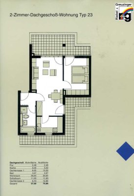 Schön gelegene Dachgeschosswohnung mit Terrasse in der Gartenstadt "Am Rehgraben" in Rehbrücke