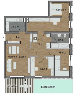 Rarität! Moderne 4-Zimmer-Wohnung mit Garten (Neubau)!