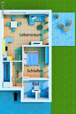 Freundliche 2-Raum-Wohnung mit EBK und Terrasse in Tannheim