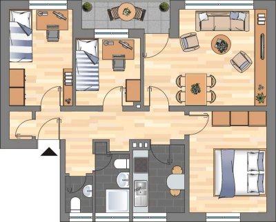 Super Schnitt!! 4-Zimmer-Wohnung in Wilhelmshaven Wiesenhof